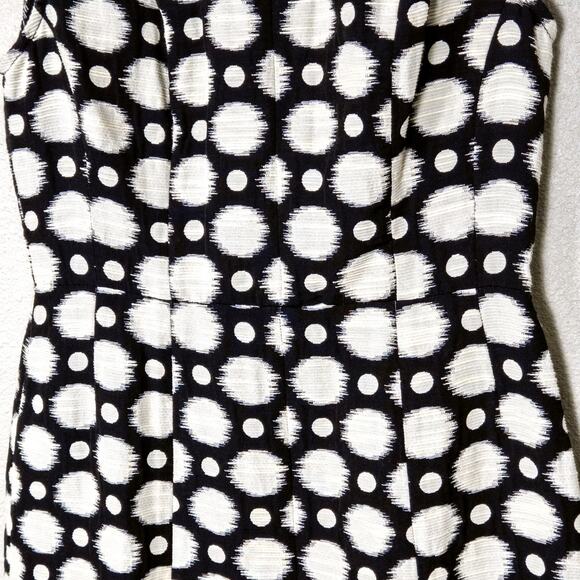 Tori Richard Graphic Print Dress Black White Size 4 Resort Vacation - Picture 3 of 9